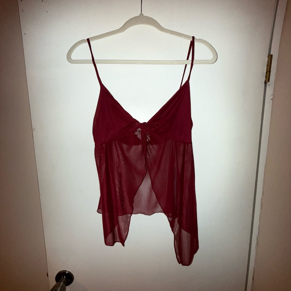 Maroon Red Hanky Top from Full Tilt Size XL